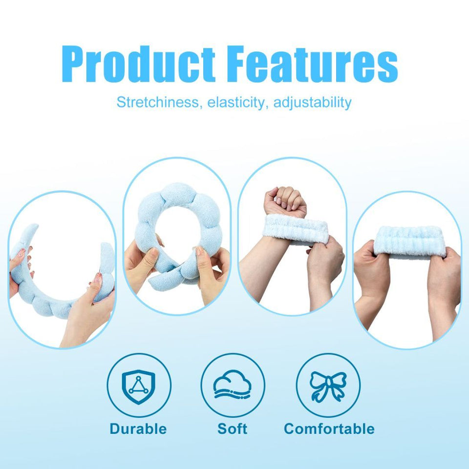 Three-piece Headband Bracelet Blue