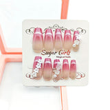 Inlaid With Small White Nail Pieces Dark Red