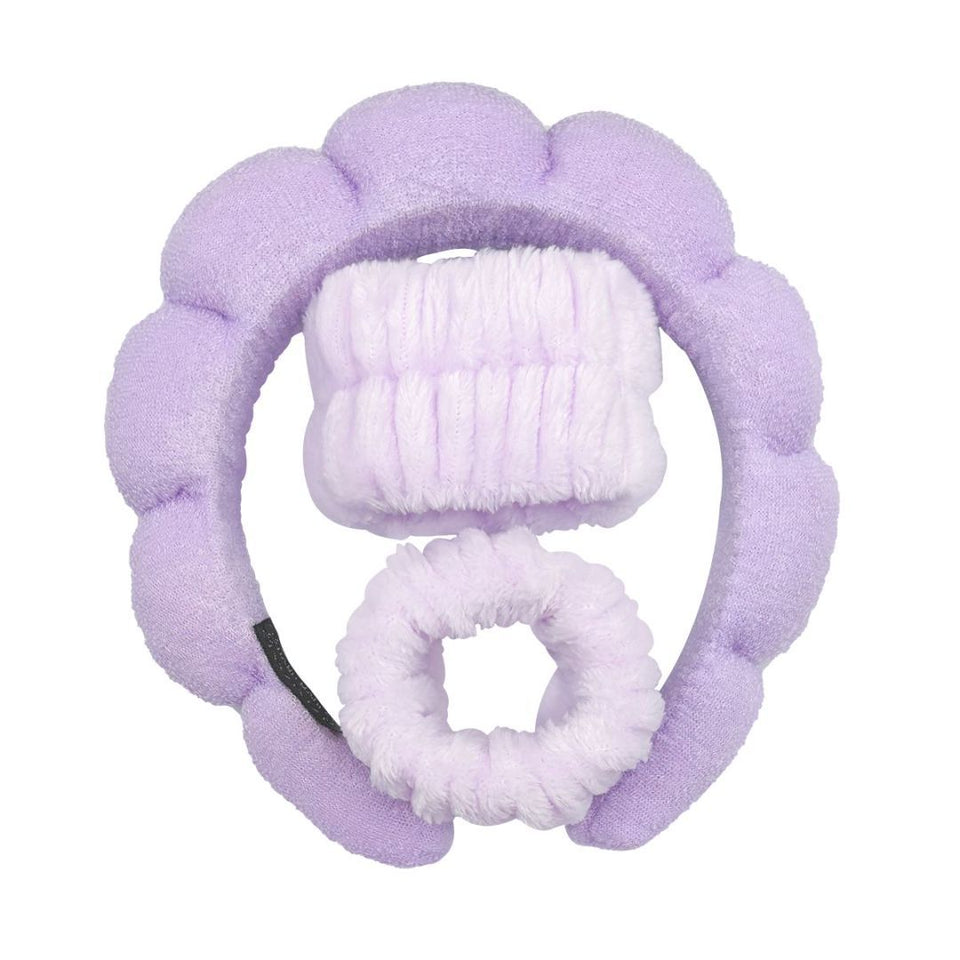 Three-piece Head Clasp Bracelet Set In Purple