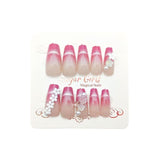 Inlaid With Small White Nail Pieces Dark Red