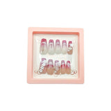 Inlaid With Small White Nail Pieces Dark Red